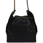 Chanel Medium 25 Hobo Bag Black Caviar Antique Gold Hardware
