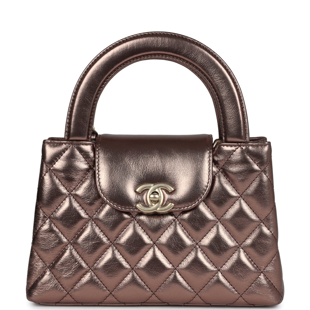 Chanel Small Kelly Shopper Metallic Bronze Calfskin Brushed Gold Hardware