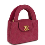 Chanel Nano Kelly Shopper Fuchsia Washed Denim Brushed Gold Hardware