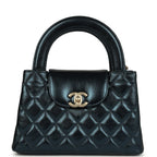 Chanel Small Kelly Shopper Metallic Blue Calfskin Brushed Gold Hardware