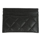 Chanel Classic Card Holder Wallet Black Caviar Silver Hardware
