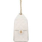 Chanel Small 25 Hobo Bag White Caviar Antique Gold Hardware