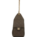 Chanel Small 25 Hobo Bag Khaki Toile Canvas Antique Gold Hardware