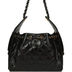 Chanel Small 25 Hobo Bag Black Shiny Crumpled Calfskin Mixed Metal Hardware