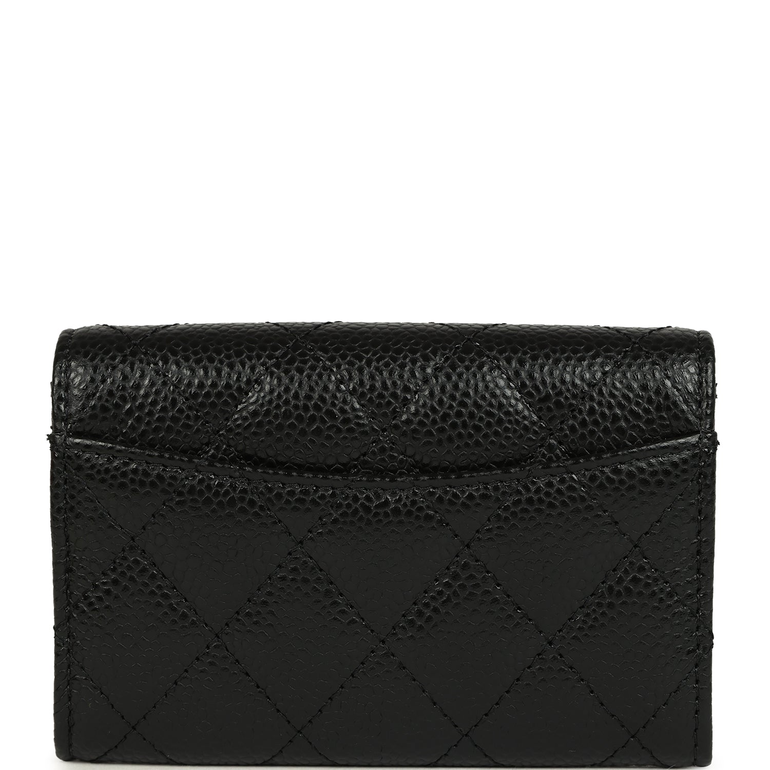 Chanel Classic Card Holder Wallet Black Caviar Gold Hardware
