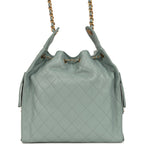 Chanel Medium 25 Hobo Bag Green Caviar Antique Gold Hardware