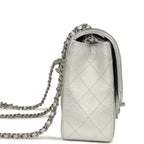 Chanel Small CC Crush Flap Bag Silver Metallic Caviar Silver Hardware