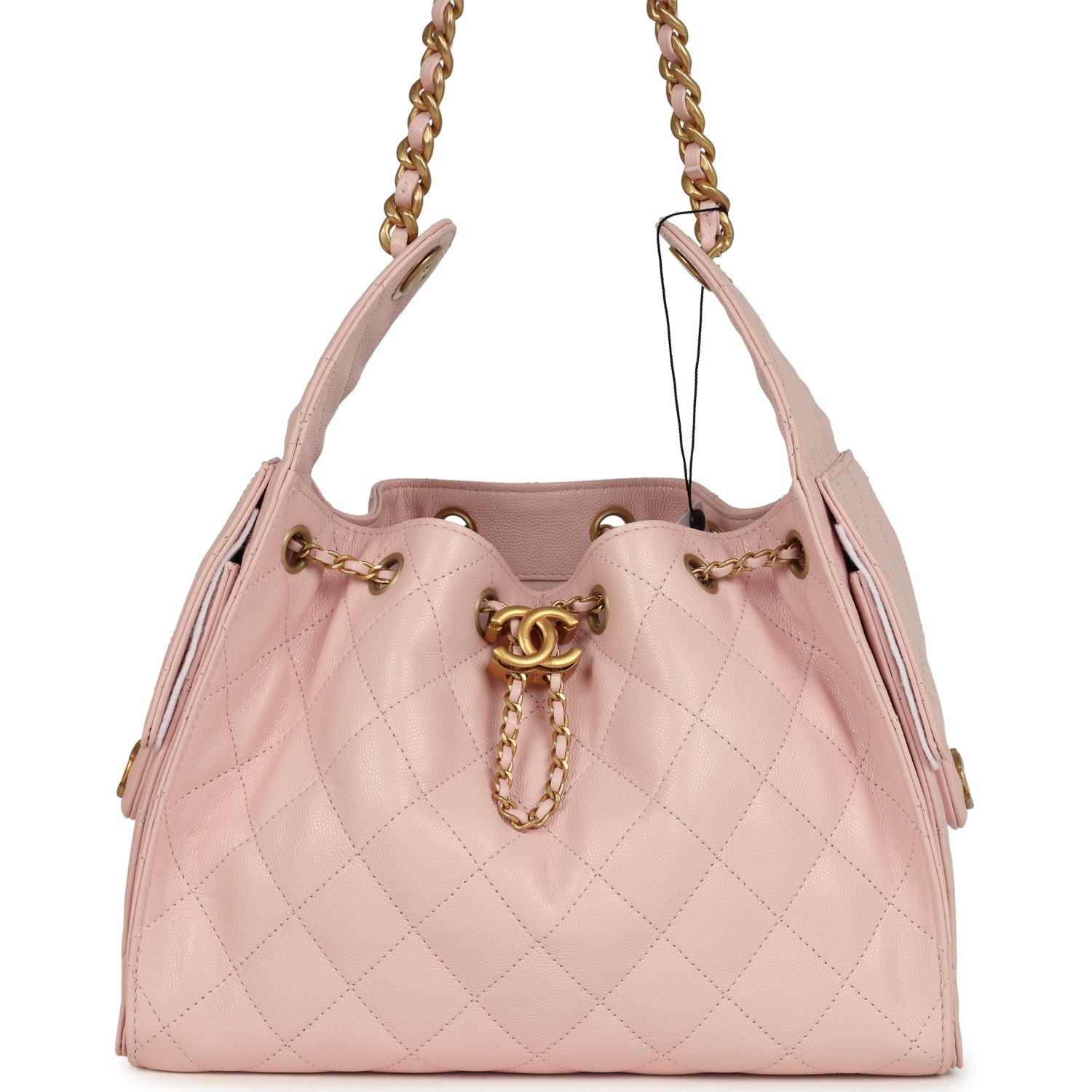 Chanel Small 25 Hobo Bag Light Pink Caviar Antique Gold Hardware