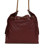 Chanel Large 25 Hobo Bag Burgundy Caviar Antique Gold Hardware
