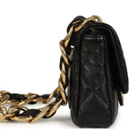 Chanel Small Funky Town Flap Bag Black Shiny Lambskin Aged Gold Hardware