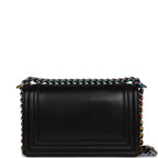 Chanel LED Small Boy Bag Black Lambskin Rainbow Hardware