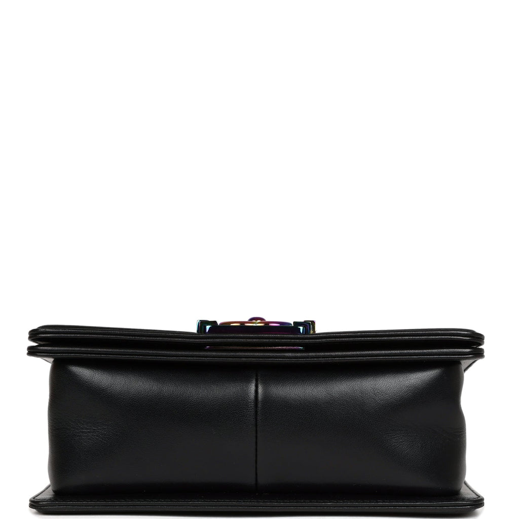 Chanel LED Small Boy Bag Black Lambskin Rainbow Hardware