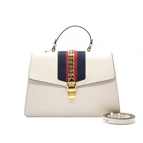 Gucci Sylvie Large tote bag white GHW