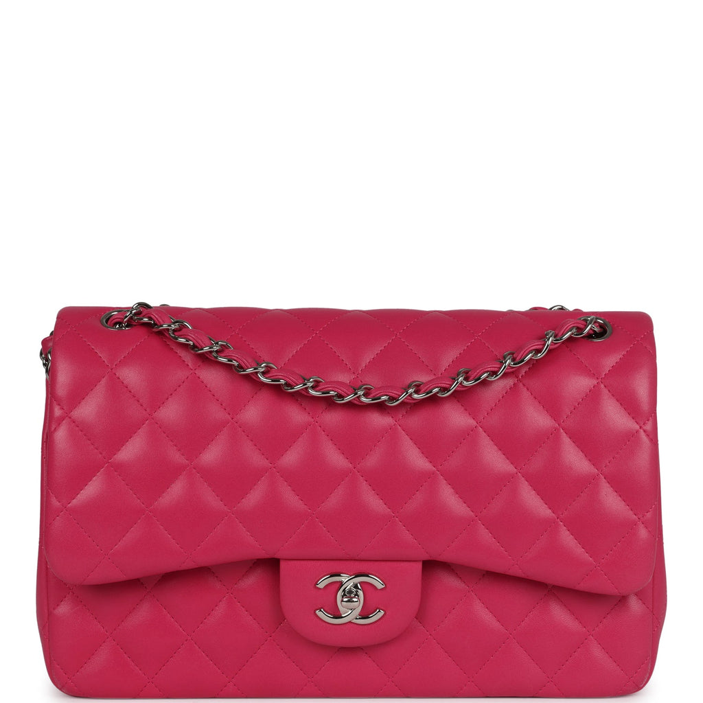 Chanel Jumbo Classic Double Flap Pink Lambskin Silver Hardware