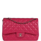 Chanel Jumbo Classic Double Flap Pink Lambskin Silver Hardware