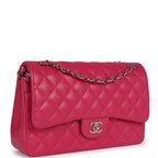 Chanel Jumbo Classic Double Flap Pink Lambskin Silver Hardware