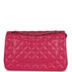 Chanel Jumbo Classic Double Flap Pink Lambskin Silver Hardware