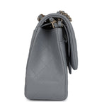 Chanel Jumbo Classic Double Flap Bag Light Grey Shiny Caviar Light Gold Hardware