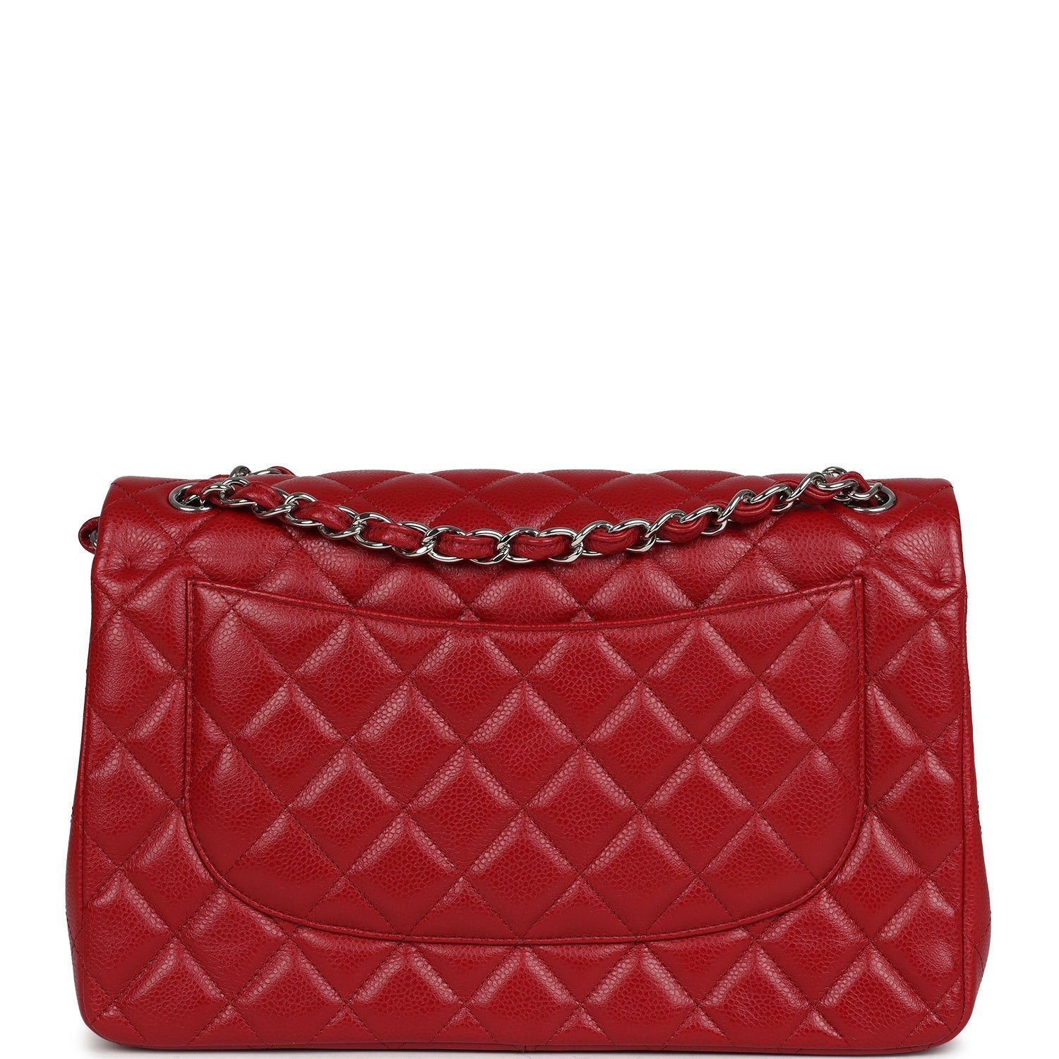 Chanel Jumbo Classic Double Flap Red Caviar Silver Hardware