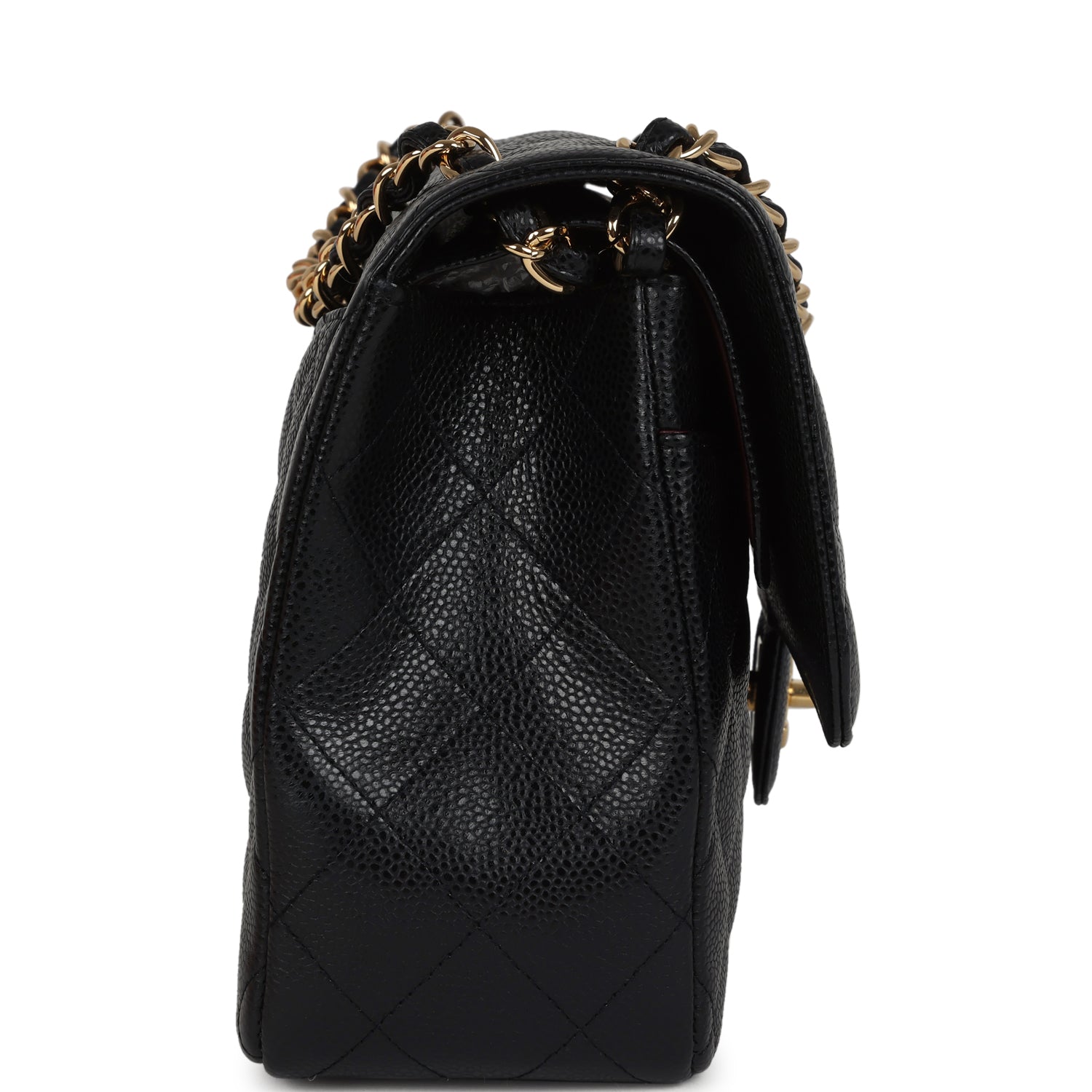 Chanel Jumbo Classic Double Flap Bag Black Caviar Gold Hardware