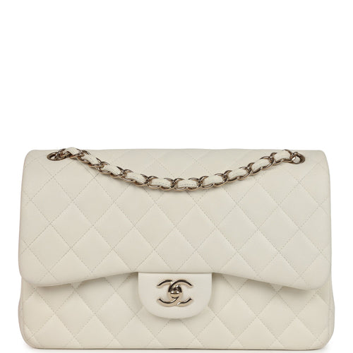 Chanel Jumbo Classic Double Flap White Caviar Light Gold Hardware