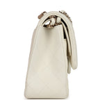 Chanel Jumbo Classic Double Flap White Caviar Light Gold Hardware