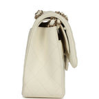 Chanel Jumbo Classic Double Flap White Caviar Light Gold Hardware