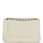 Chanel Jumbo Classic Double Flap White Caviar Light Gold Hardware