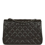 Chanel Jumbo Classic Double Flap Bag Dark Grey Caviar Silver Hardware