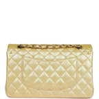 Chanel Medium Classic Double Flap Bag Yellow Iridescent Caviar Light Gold Hardware