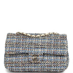 Chanel Medium Classic Double Flap Bag Multicolor Tweed Light Gold Hardware