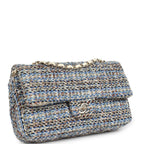 Chanel Medium Classic Double Flap Bag Multicolor Tweed Light Gold Hardware