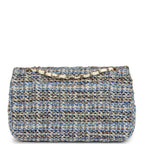 Chanel Medium Classic Double Flap Bag Multicolor Tweed Light Gold Hardware