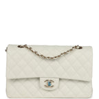 Chanel Medium Classic Double Flap White Caviar Light Gold Hardware