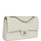 Chanel Medium Classic Double Flap White Caviar Light Gold Hardware