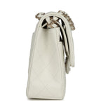 Chanel Medium Classic Double Flap White Caviar Light Gold Hardware