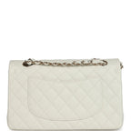 Chanel Medium Classic Double Flap White Caviar Light Gold Hardware