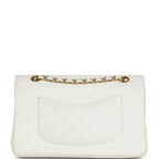 Vintage Chanel Medium Classic Double Flap White Caviar Gold Hardware
