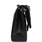 Chanel Medium Classic Double Flap Bag Black Lambskin Silver Hardware