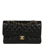 Chanel Medium Classic Double Flap Bag Black Caviar Gold Hardware