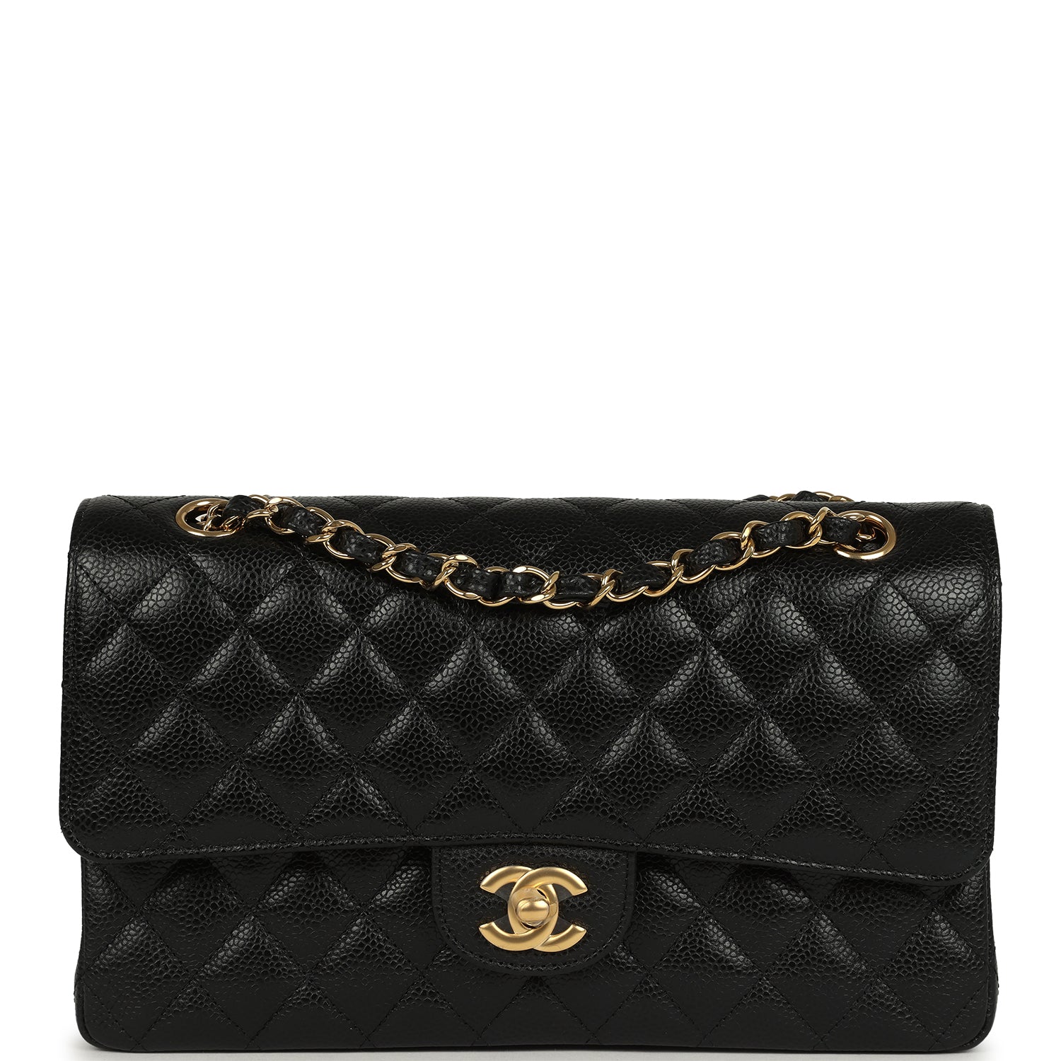 Chanel Medium Classic Double Flap Bag Black Caviar Gold Hardware