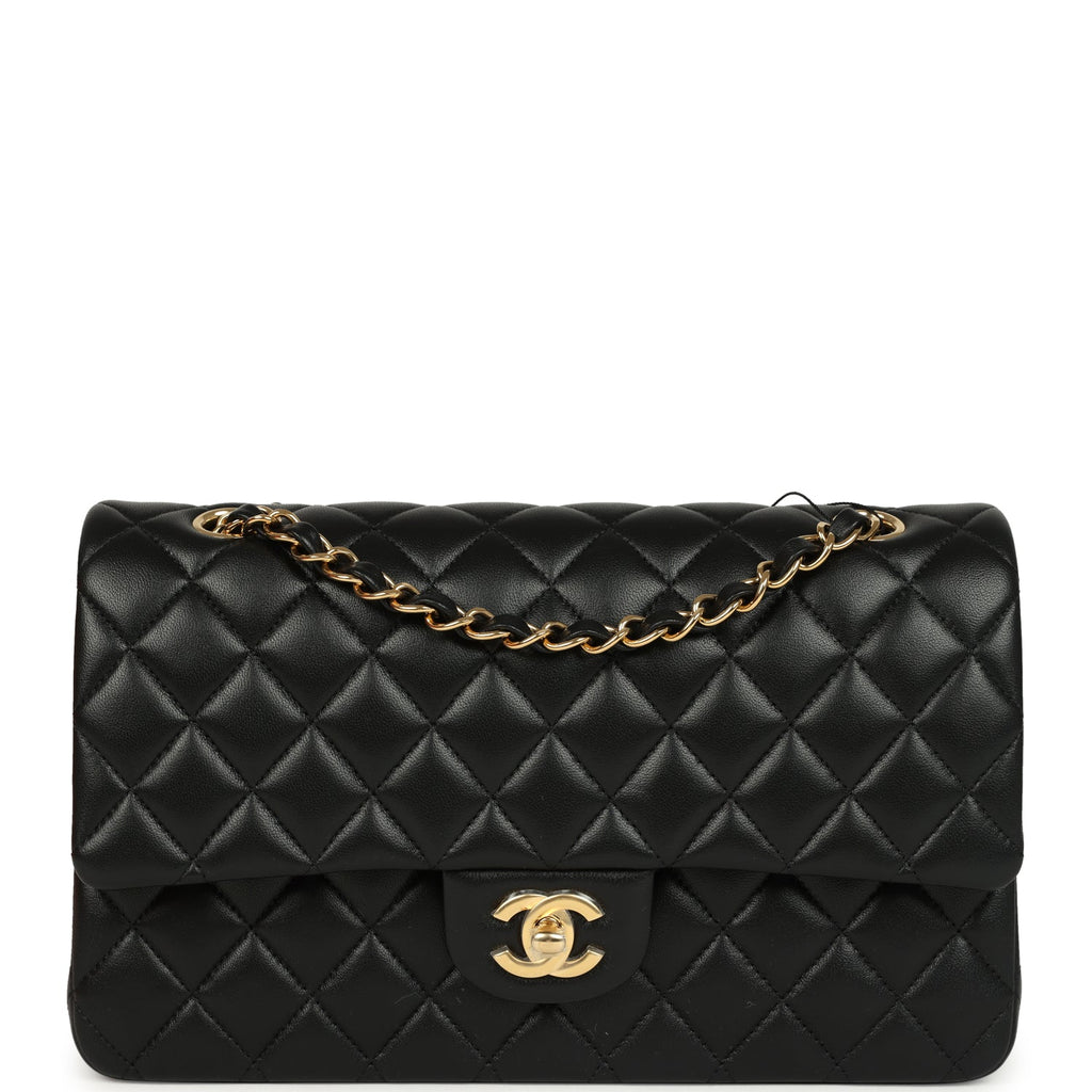 Chanel Medium Classic Double Flap Black Lambskin Gold Hardware