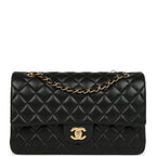 Chanel Medium Classic Double Flap Black Lambskin Gold Hardware