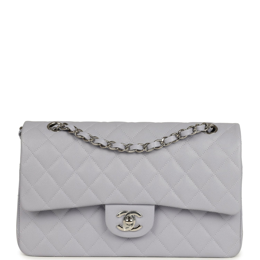 Chanel Medium Classic Double Flap Bag Light Purple Caviar Silver Hardware