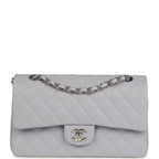 Chanel Medium Classic Double Flap Bag Light Purple Caviar Silver Hardware