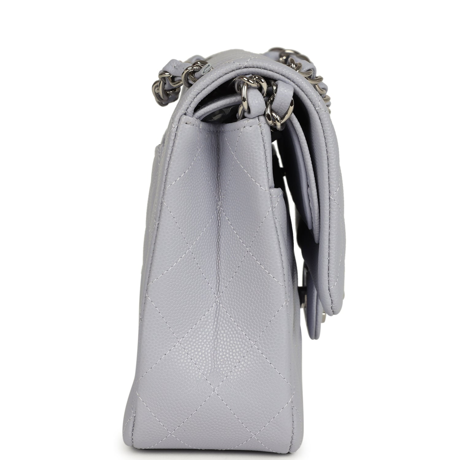 Chanel Medium Classic Double Flap Bag Light Purple Caviar Silver Hardware