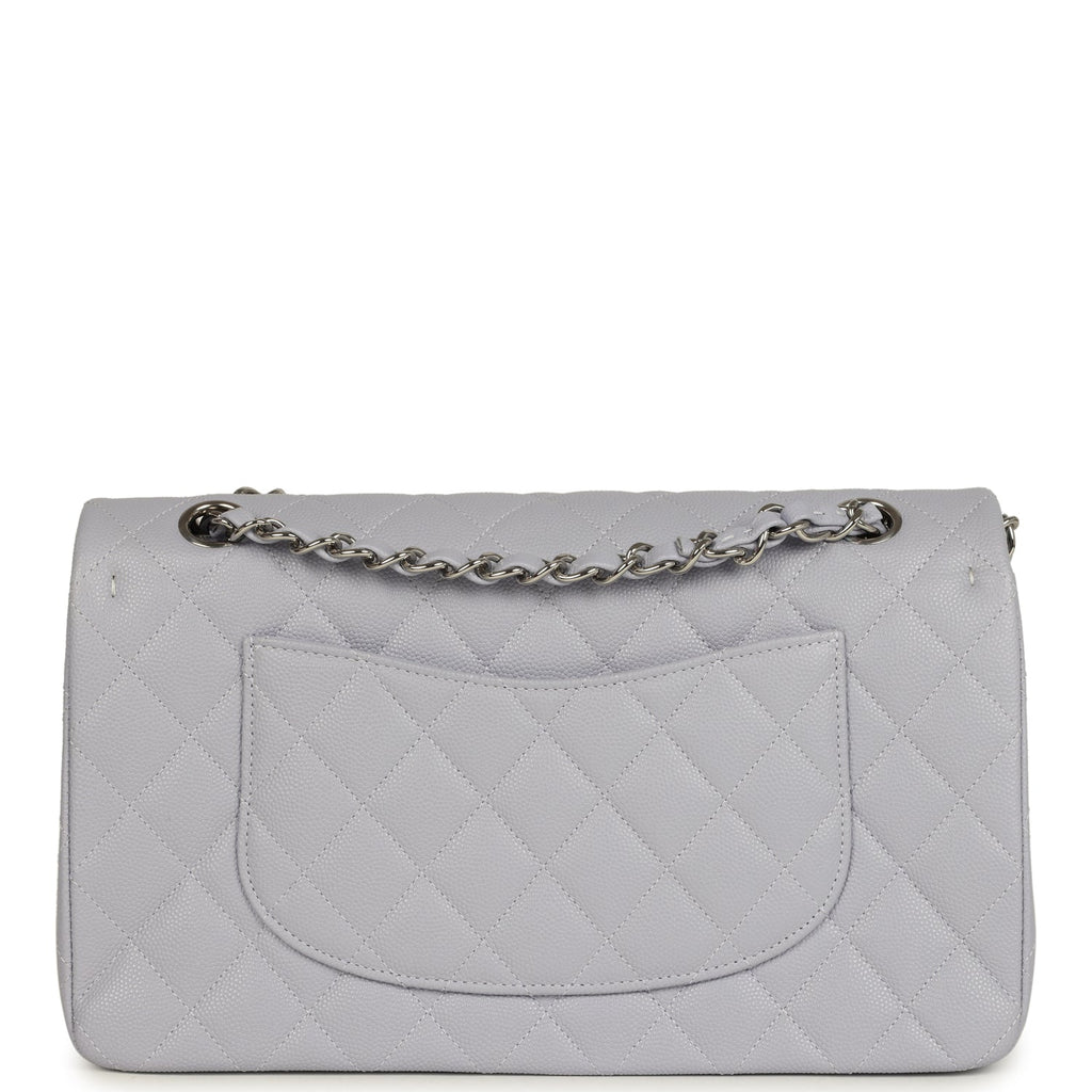 Chanel Medium Classic Double Flap Bag Light Purple Caviar Silver Hardware