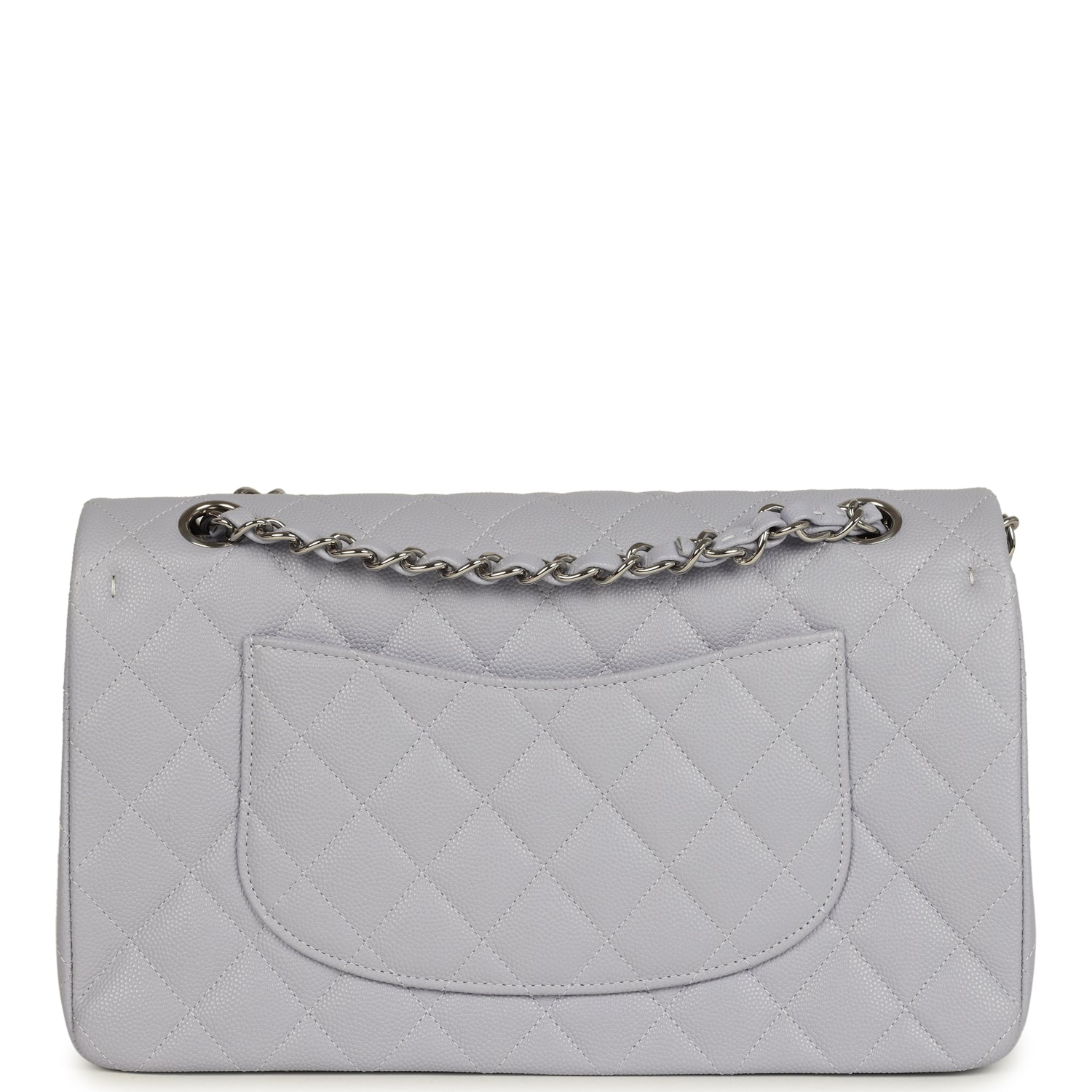 Chanel Medium Classic Double Flap Bag Light Purple Caviar Silver Hardware