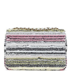 Chanel Mini Rectangular Flap White Multicolor Sequin Light Gold Hardware