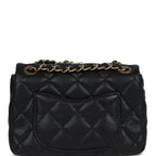 Chanel Mini Rectangular Flap Bag Black Shiny Caviar Gold Hardware